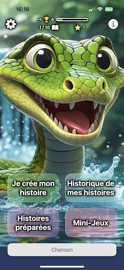 Aperçu de l’application mobile SERPY – Le petit serpent qui aide les enfants à s’endormir